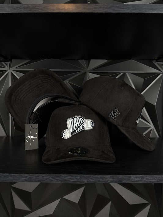 Black sombrero SnapBack hat-black suede