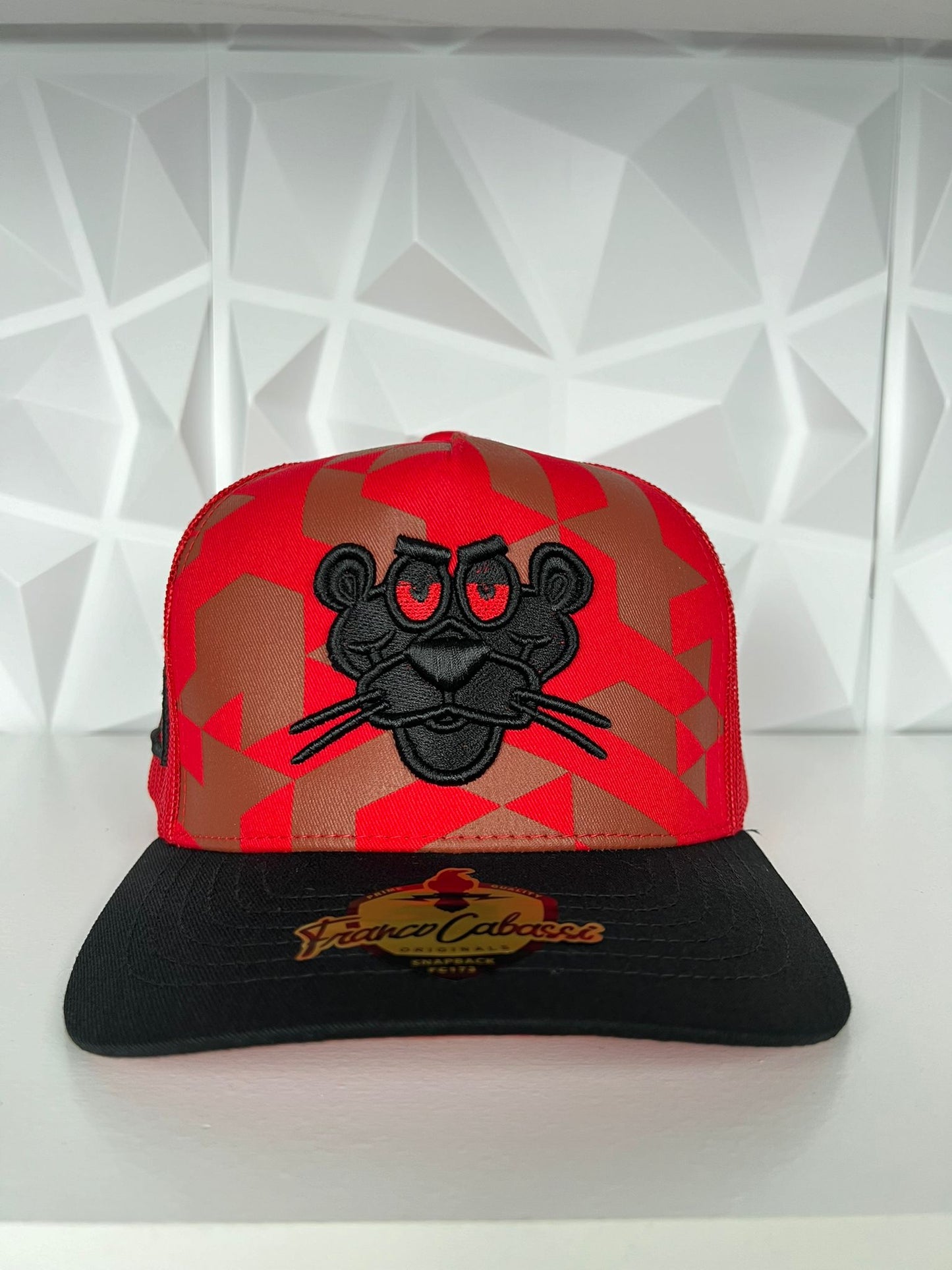 Black Panther Hat-Red camo