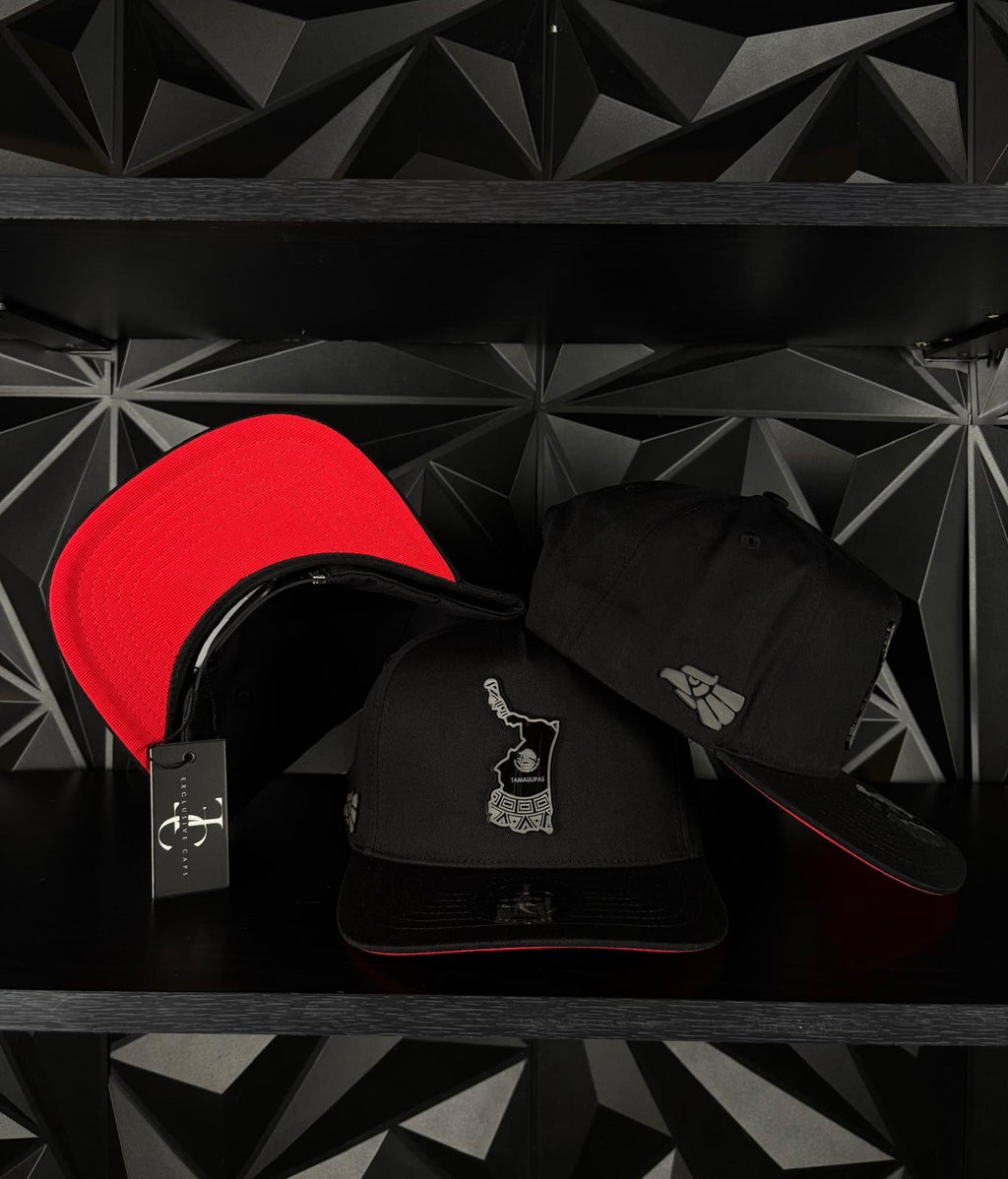 Tamaulipas México estado SnapBack Hat-Black/Red Visor Cotton Cap