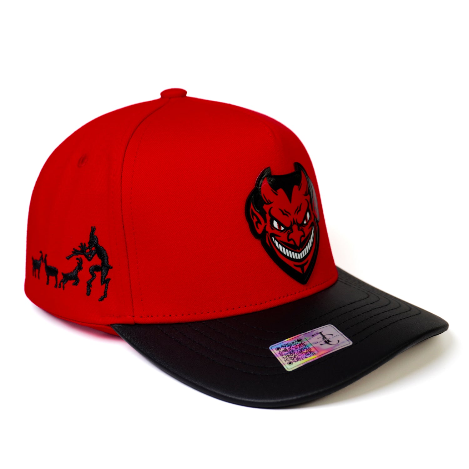 Diablo Rojo SnapBack Hat- Red/Black Visor Leather