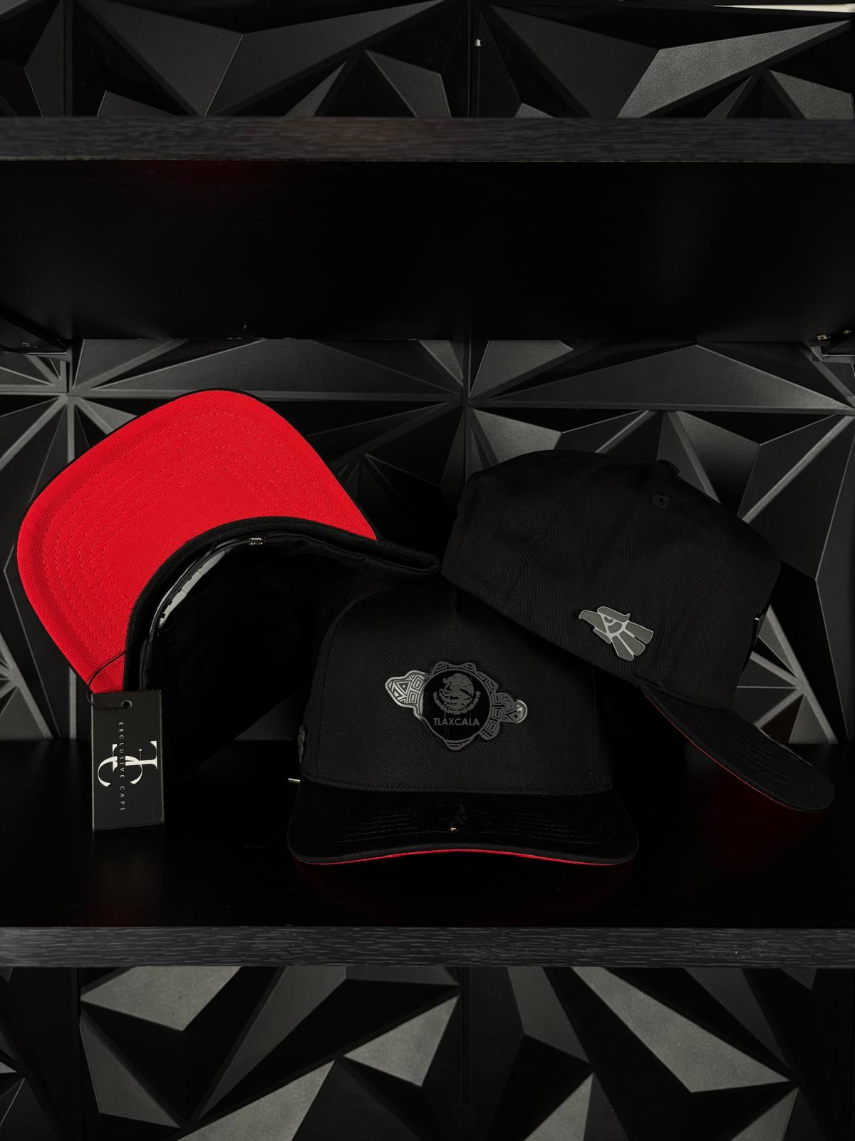 Tlaxcala México estado SnapBack Hat-Black/Red Visor Cotton Cap