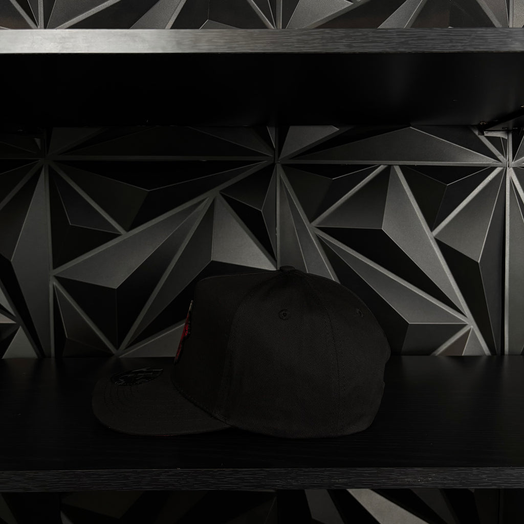 Exclusive Caps Virgen de Guadalupe SnapBack Hat-Black/Red Cotton