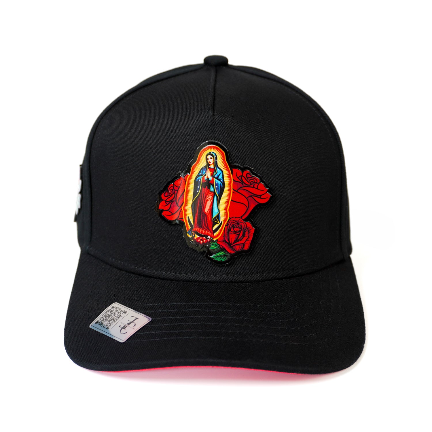Virgen de Guadalupe SnapBack Hat-Black/Red