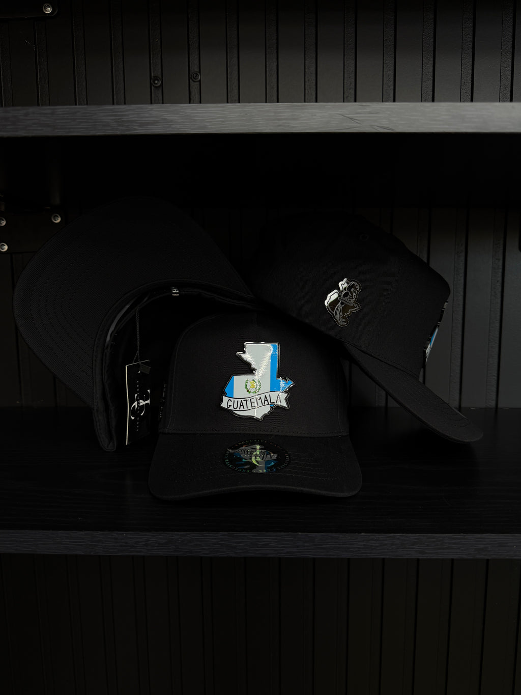 Exclusive Guatemala Plate SnapBack Hat-Black Cotton