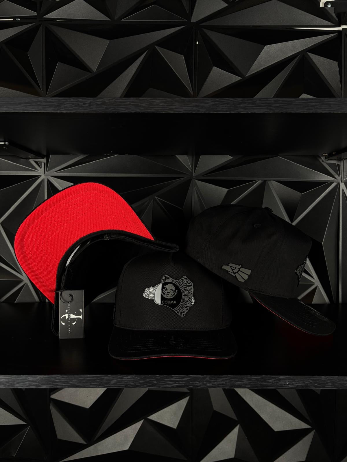 Colima México estado SnapBack Hat-Black/Red Visor Cotton Cap