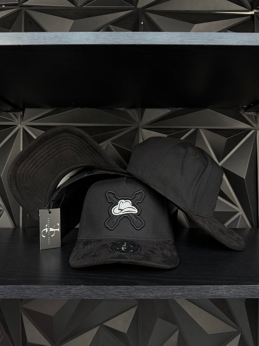 Edipo flechas SnapBack hat-black suede visor