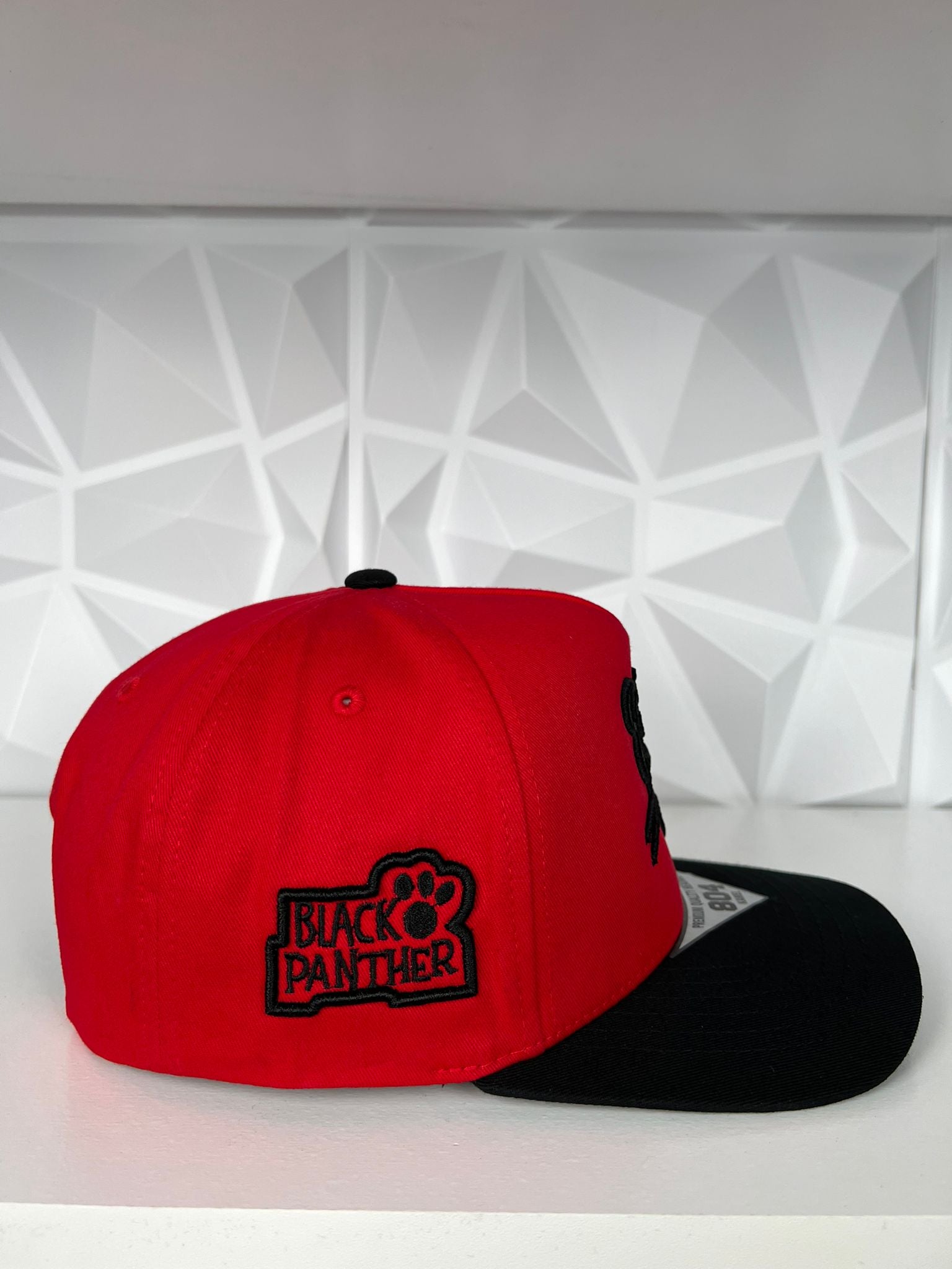 Black Panther SnapBack Hat-Red/Black
