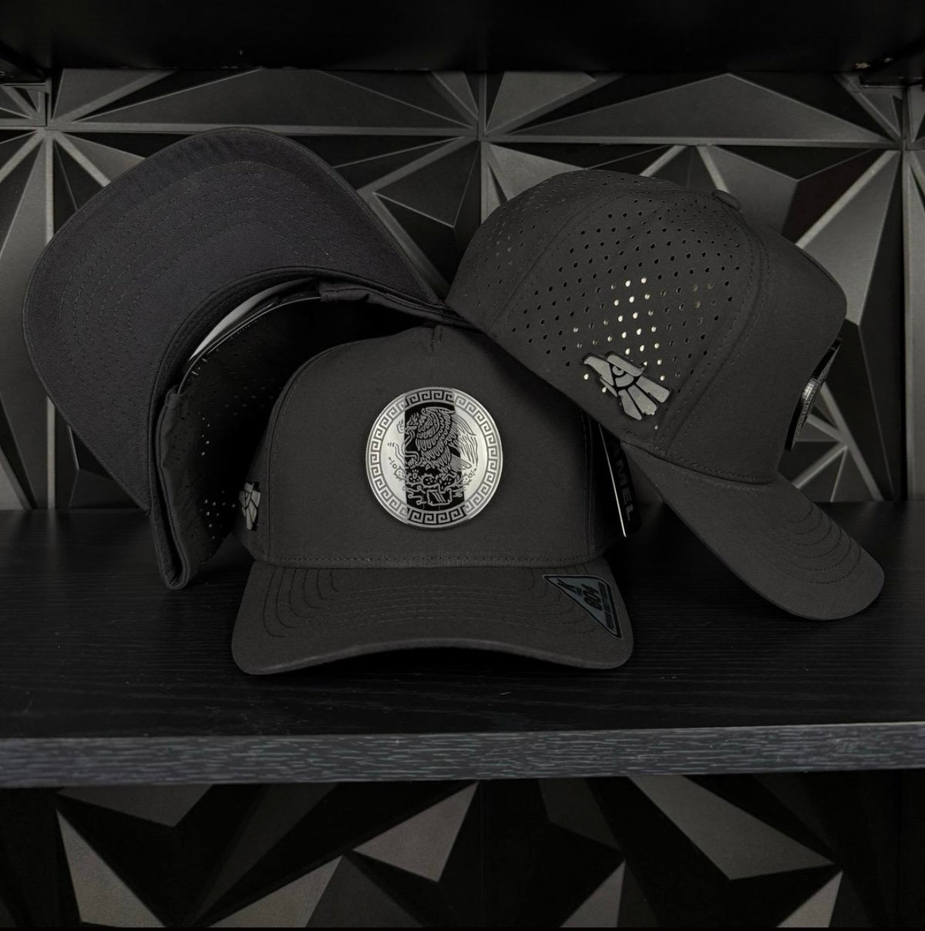 México Placa SnapBack Gorra- Negra Hydro