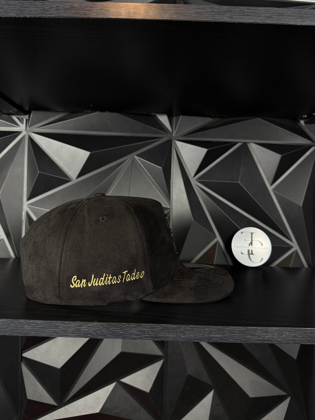 Exclusive caps san judas Tadeo SnapBack  hat Black Suede