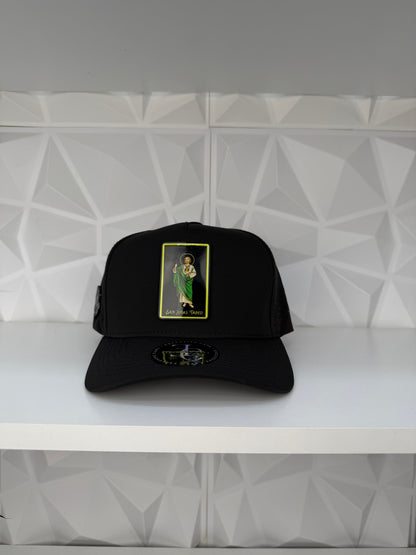 San Judas Tadeo color plate SnapBack Gorra- negro hydro