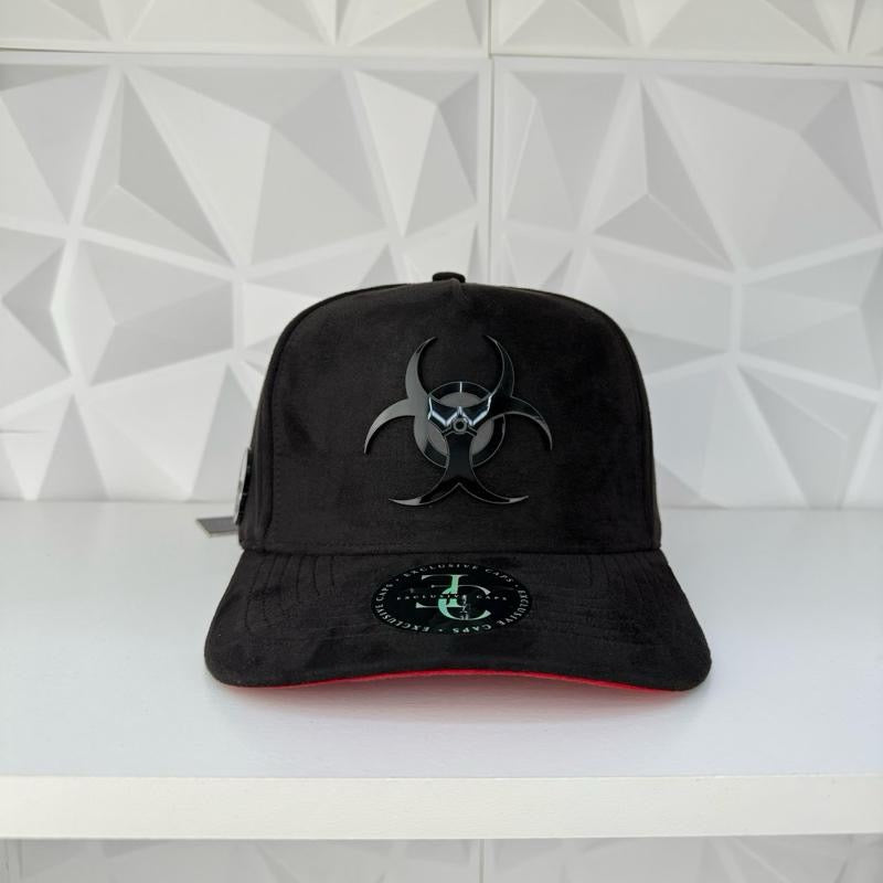 Virus ántrax SnapBack hat-black/red suede