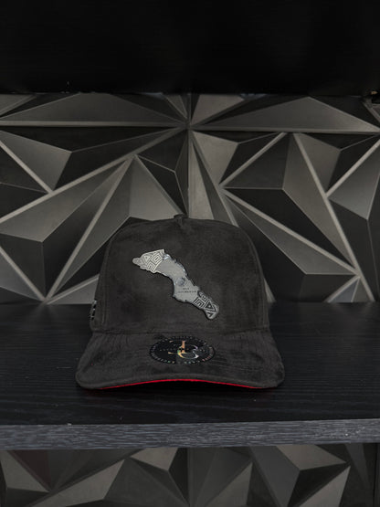 Baja California Sur México SnapBack hat-black/red suede