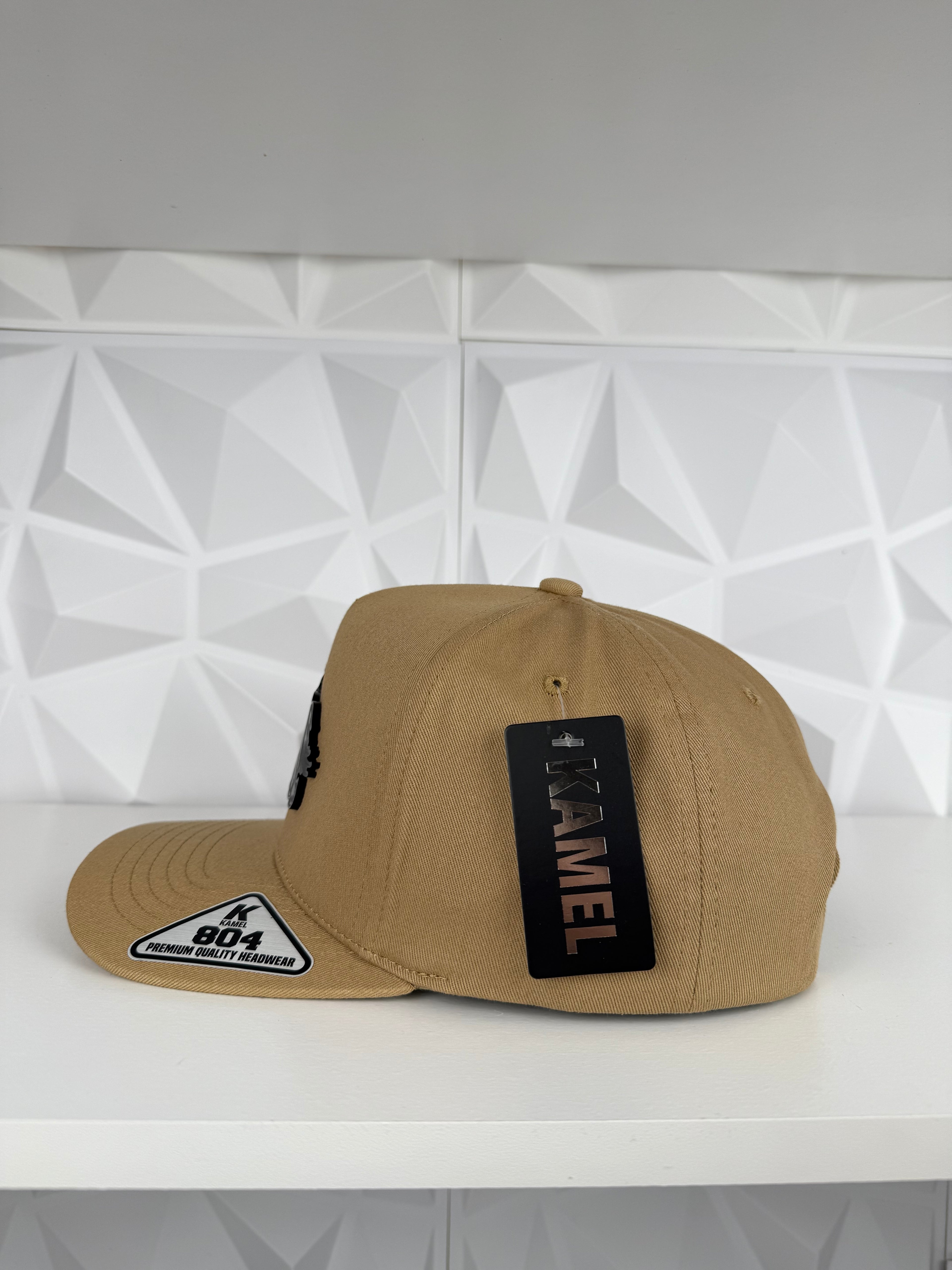 Caballo Placa SnapBack Gorra-Kaki