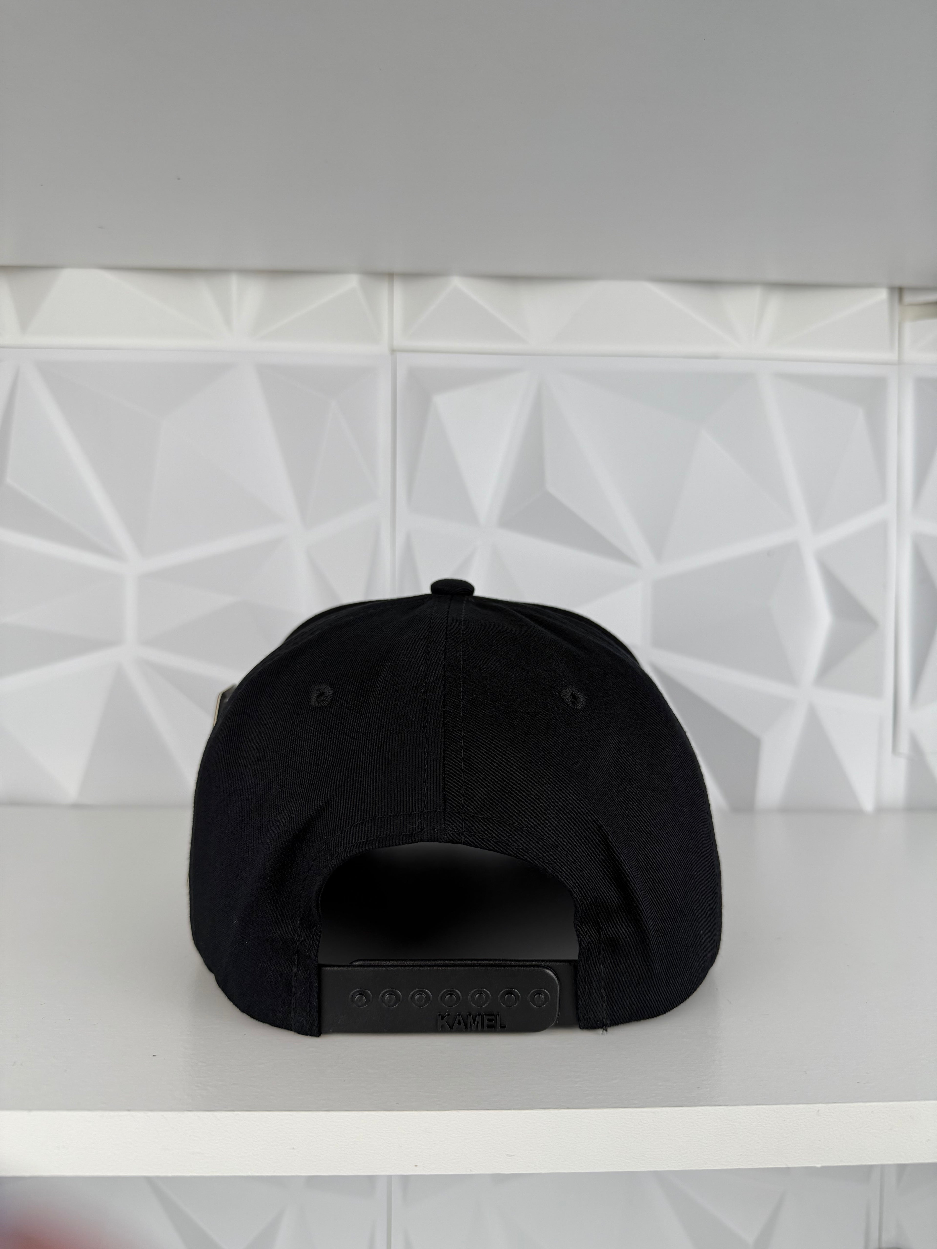 Búho Placa SnapBack Gorra-Negra