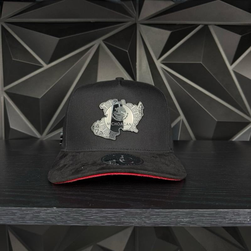 Michoacán México SnapBack hat-black/red suede