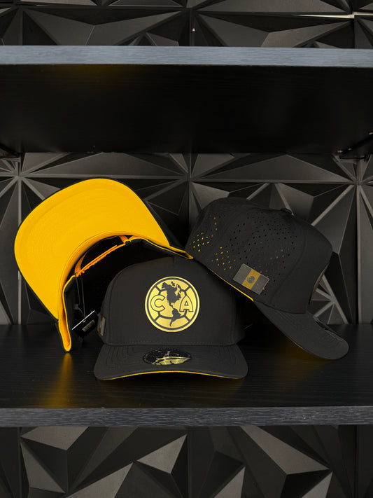 América SnapBack hat-Black/Yellow Hydro Gold Plate