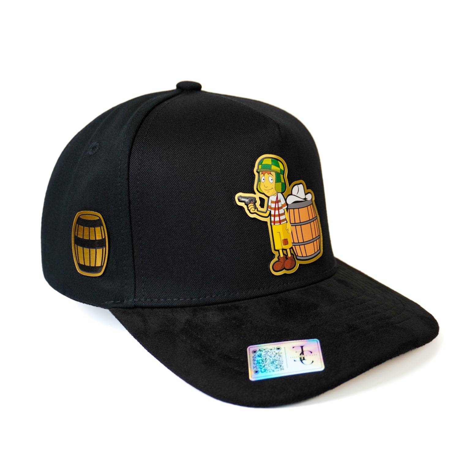 Chavo SnapBack Hat-Black Suede Visor