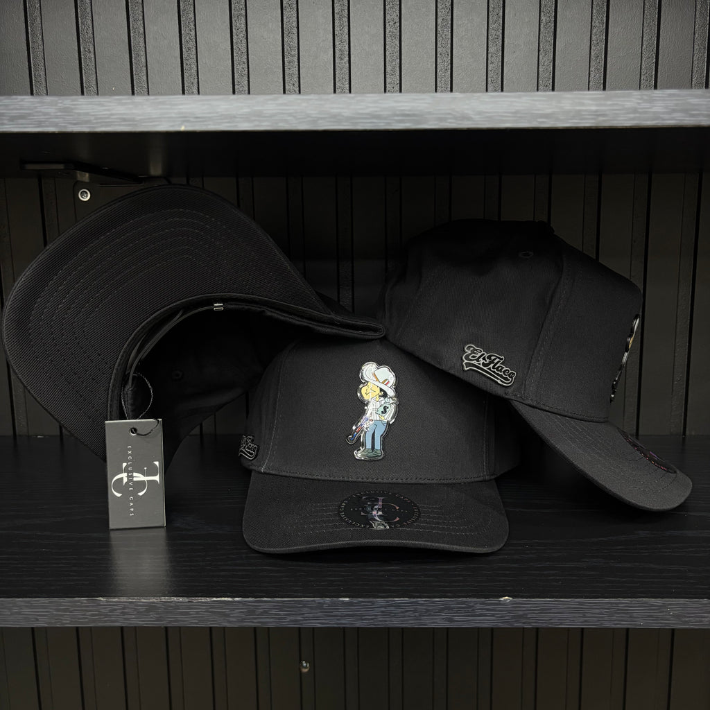 Exclusive Caps El Flaco SnapBack Hat-Gorra negra de algodón