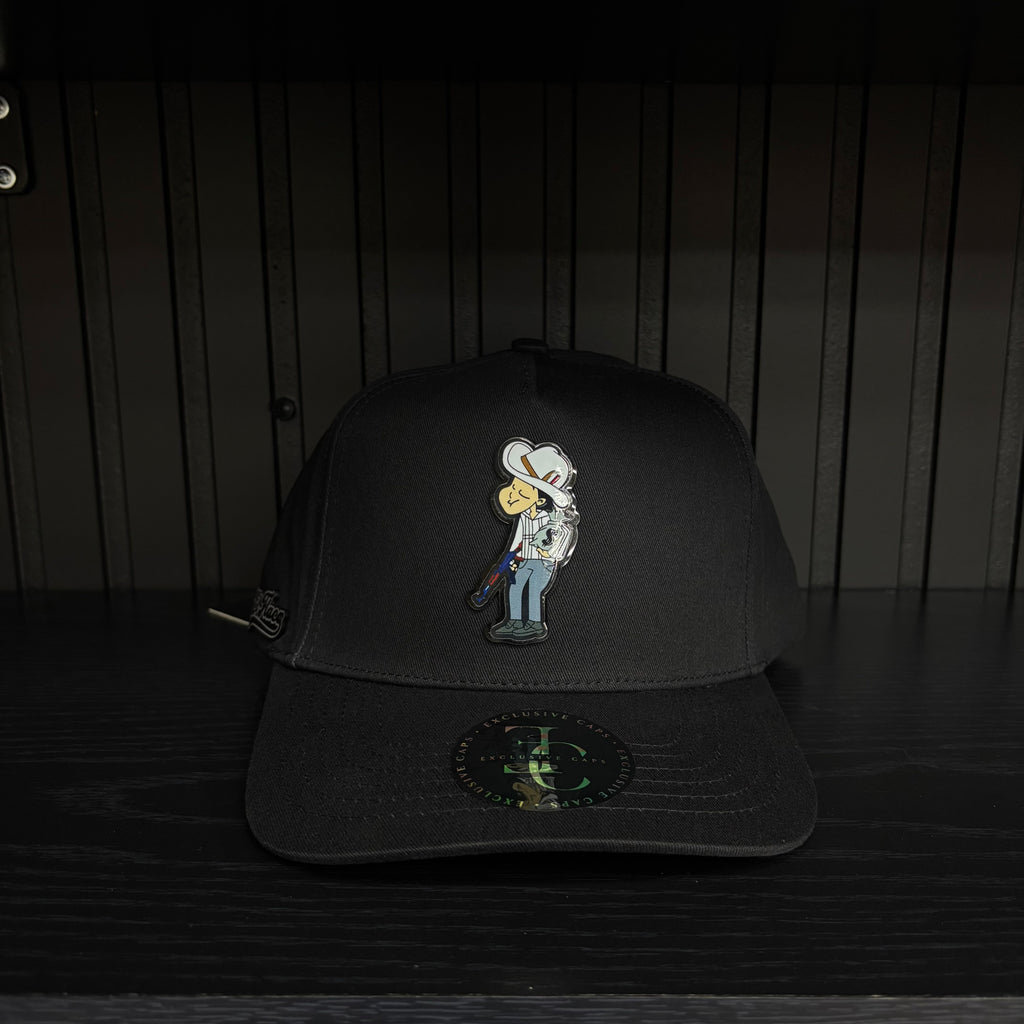 Exclusive Caps El Flaco SnapBack Hat-Gorra negra de algodón