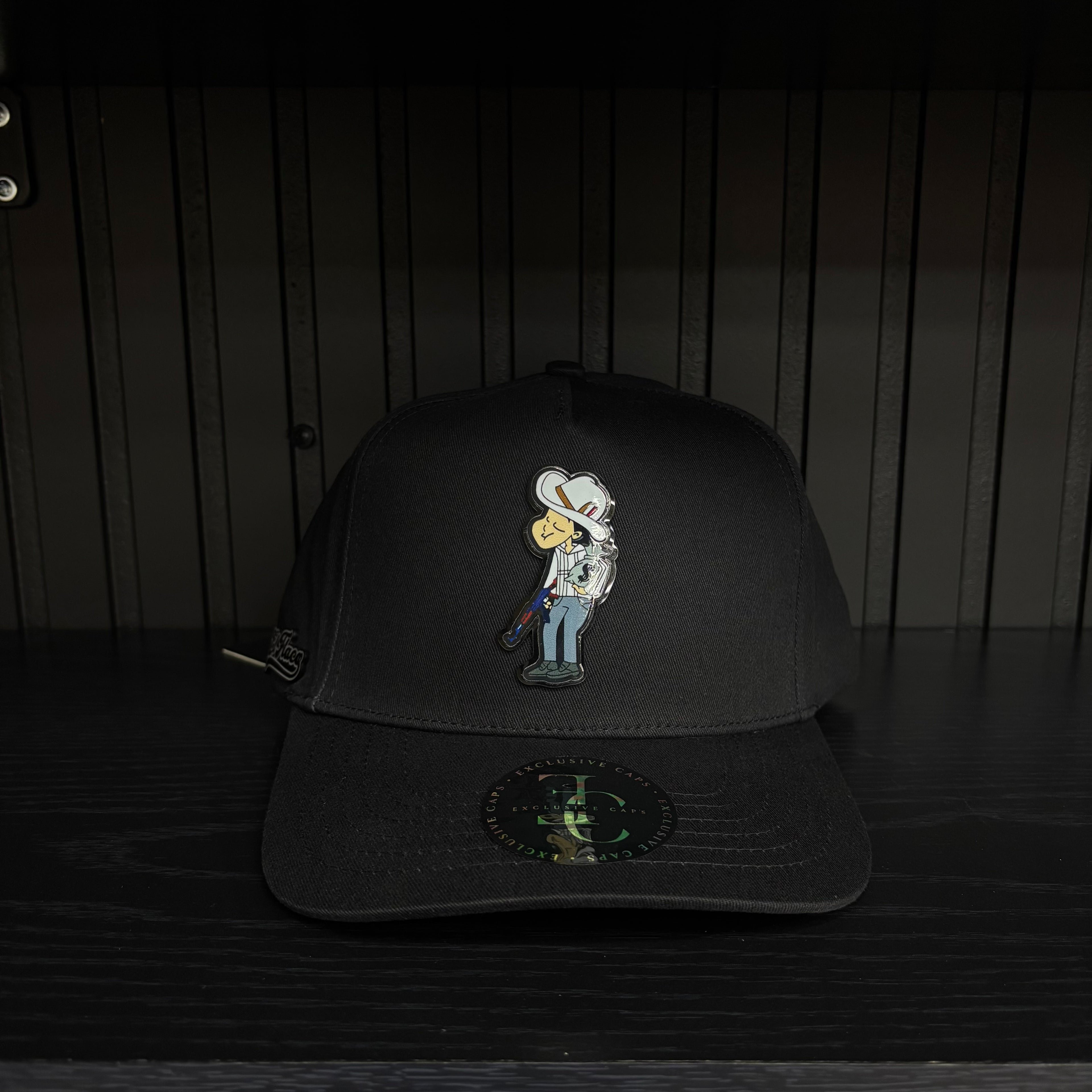 Exclusive Caps El Flaco SnapBack Hat-Gorra negra de algodón