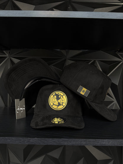 América SnapBack hat-black Suede Gold Plate