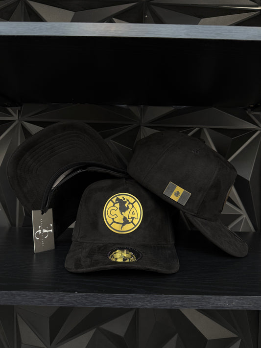 América SnapBack hat-black Suede Gold Plate
