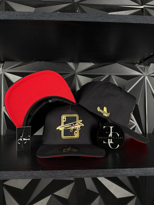 Exclusive caps ace pilot SnapBack hat-black/red