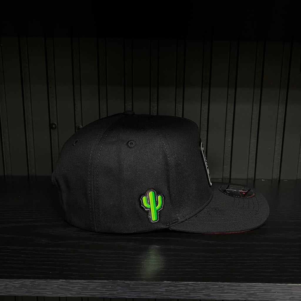 Exclusive Sonora Private Flight SnapBack Hat - Black/Red Cotton Cap