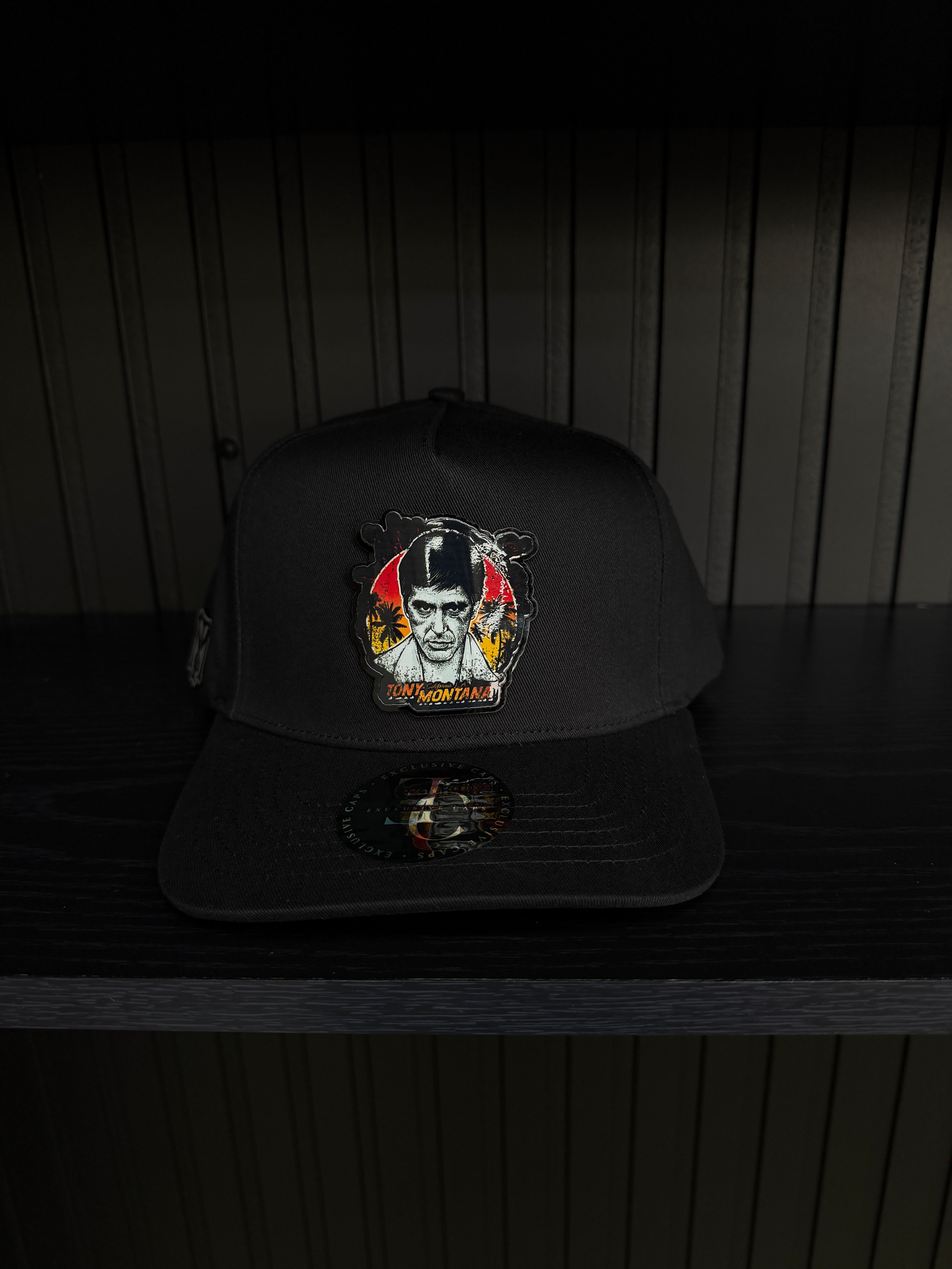 Exclusive Caps Tony Montana SnapBack Hat- Black Cotton