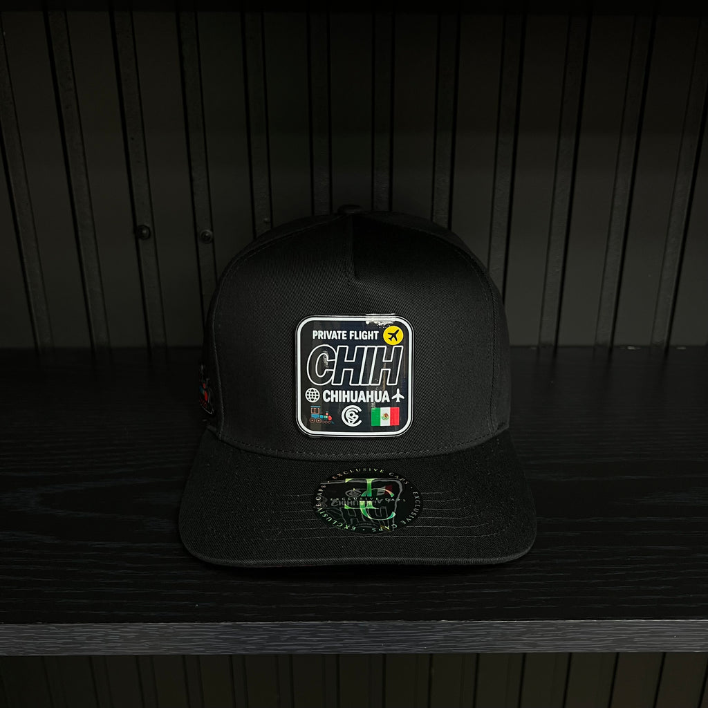 Exclusive Chihuahua Private Flight SnapBack Hat - Black/Red Cotton Cap