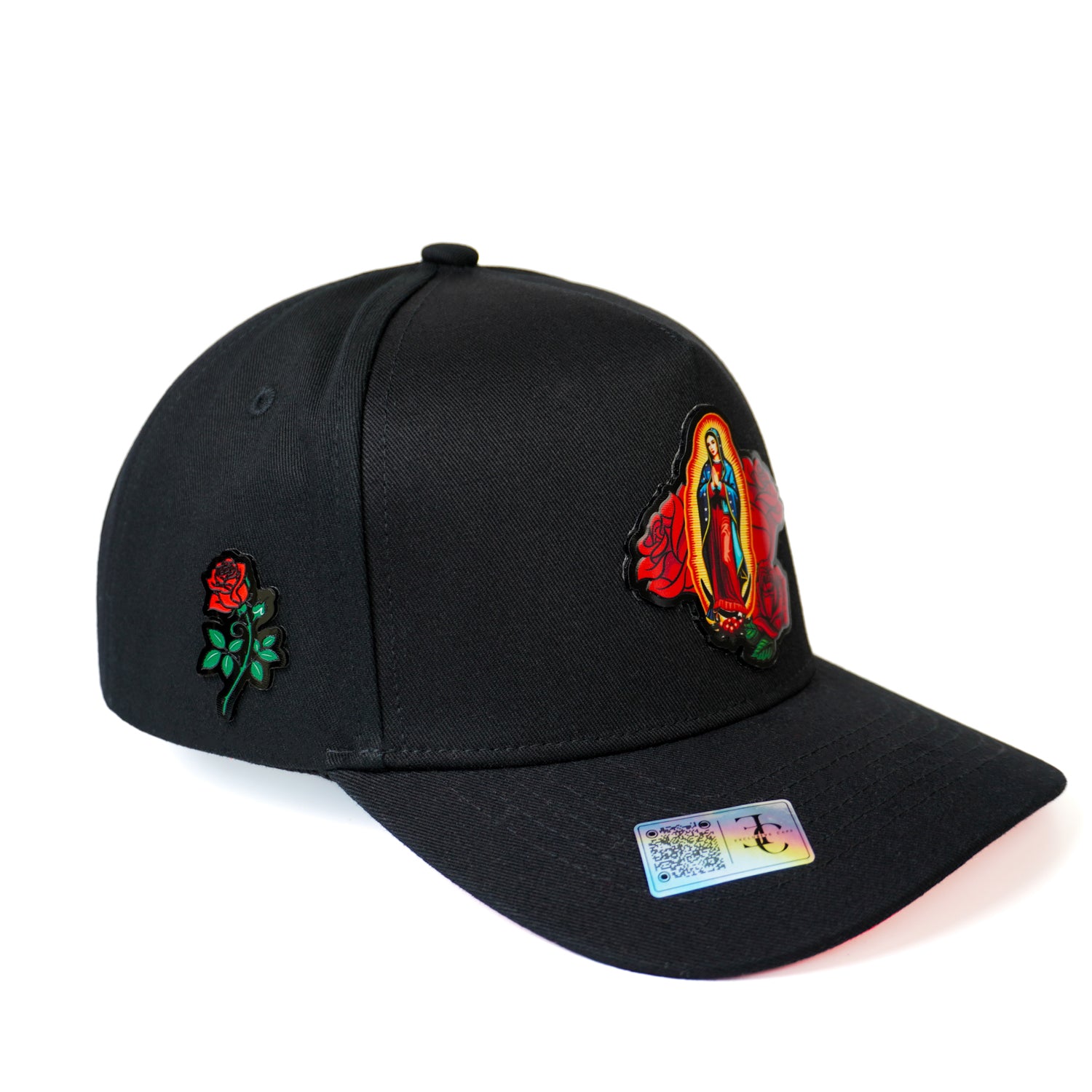 Virgen de Guadalupe SnapBack Hat-Black/Red