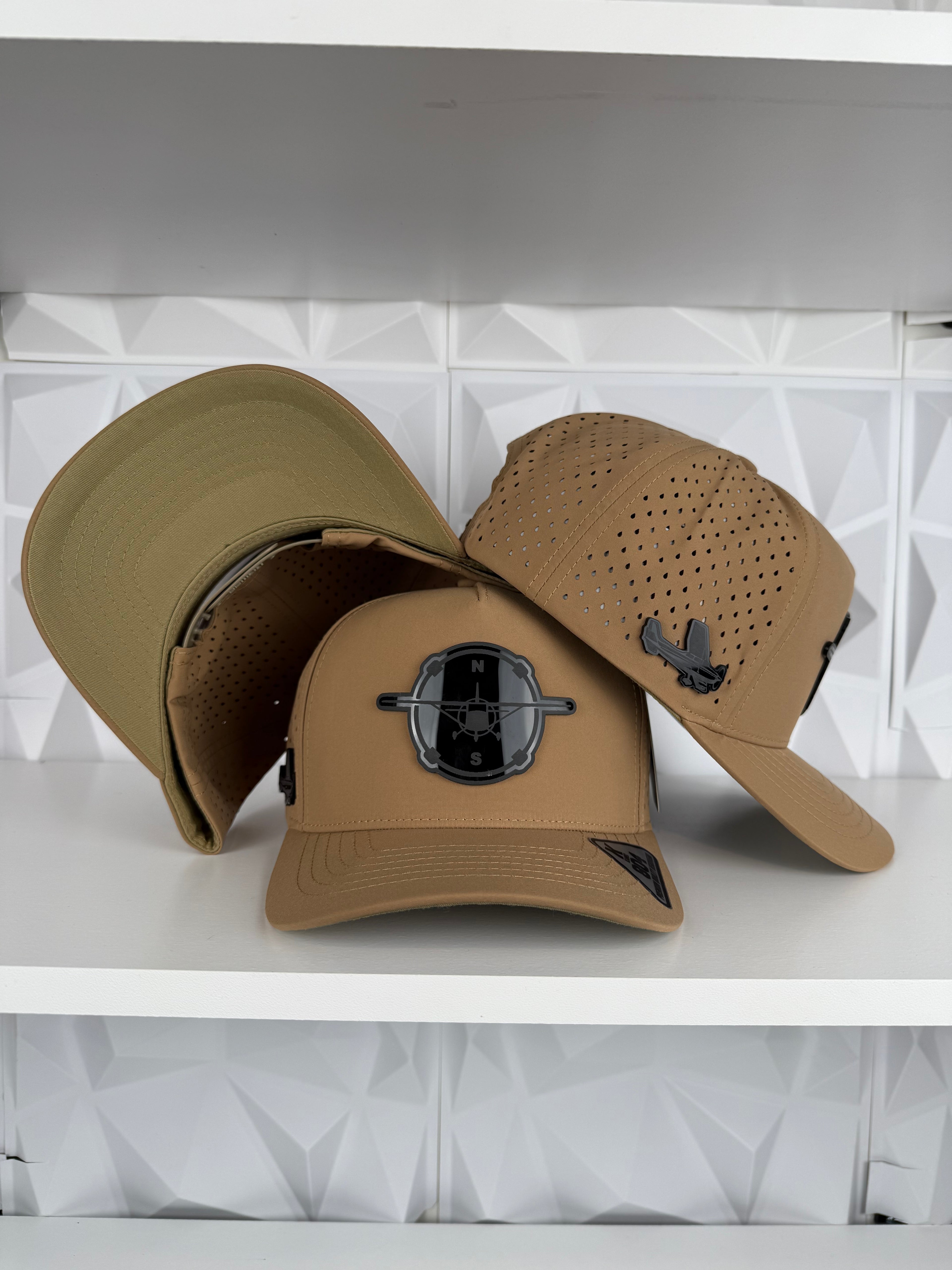 Compass plane Plate SnapBack hat-Khaki Hydro