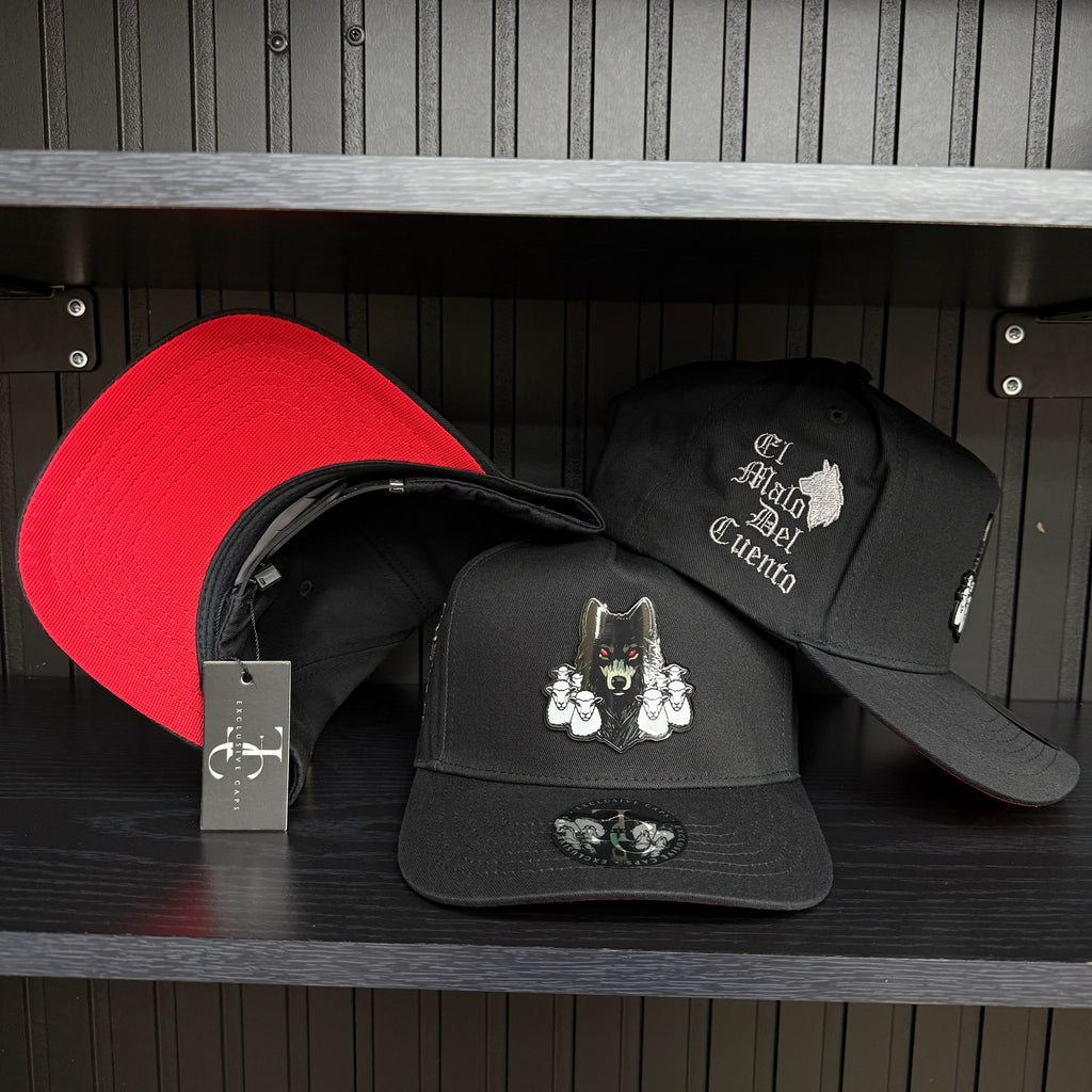 Exclusive Caps El Malo del cuento color plate SnapBack Hat-