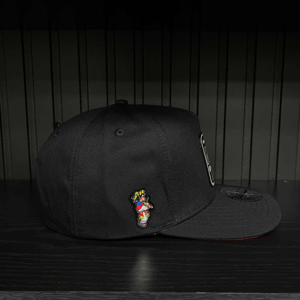 Exclusive Nayarit Private Flight SnapBack Hat - Black/Red Cotton Cap