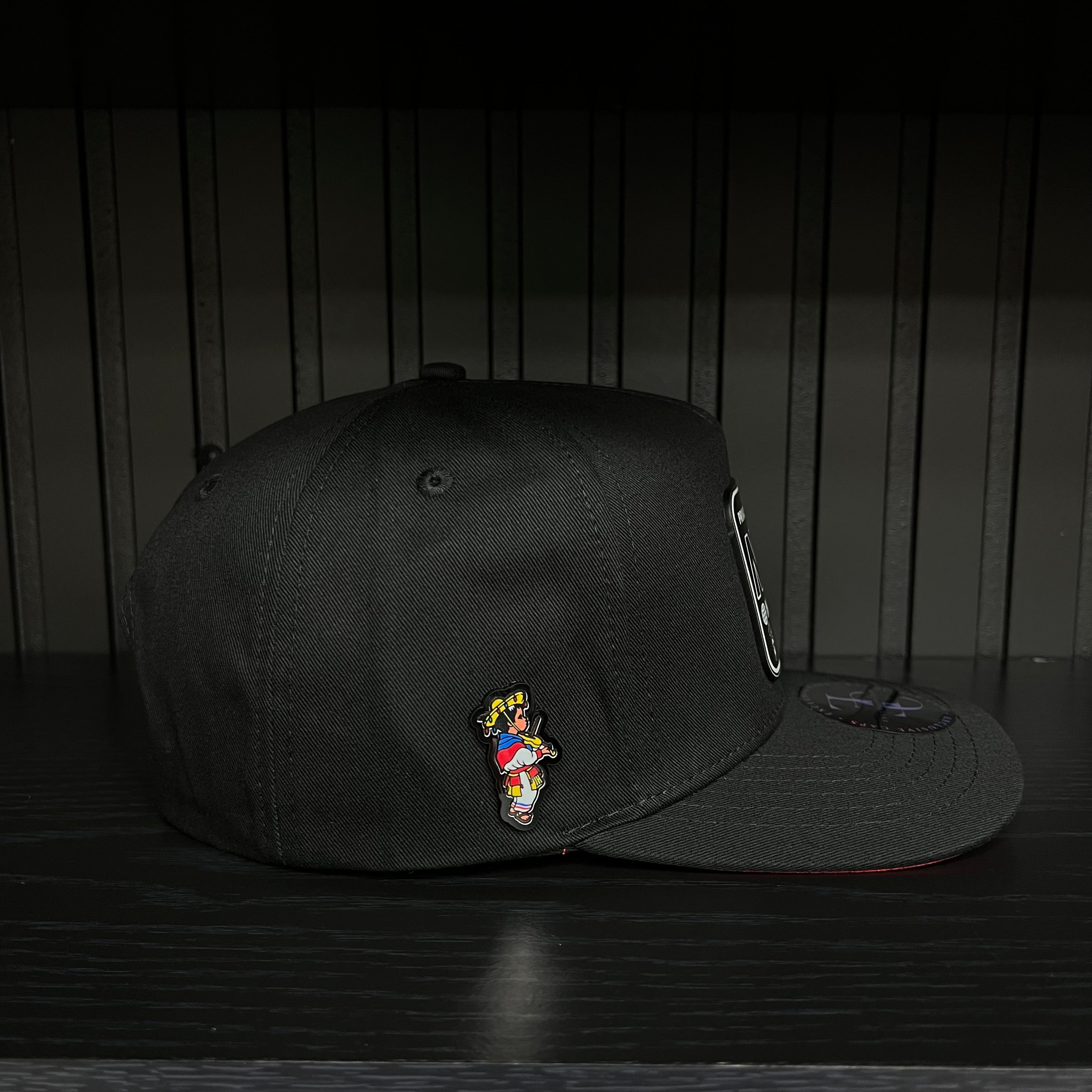 Exclusive Nayarit Private Flight SnapBack Hat - Black/Red Cotton Cap
