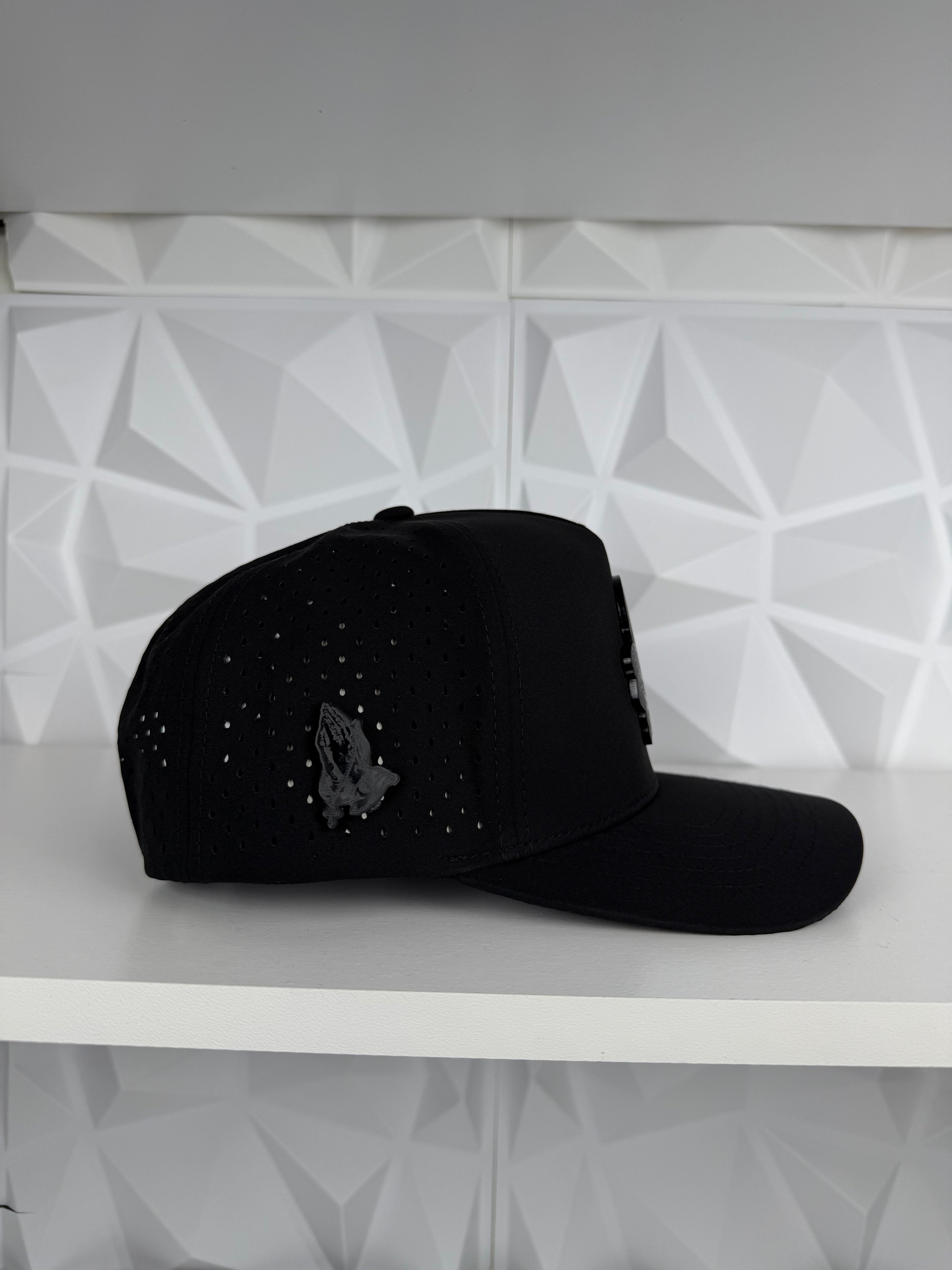 San Judas Placa Negra SnapBack Gorra-Negro Hydro