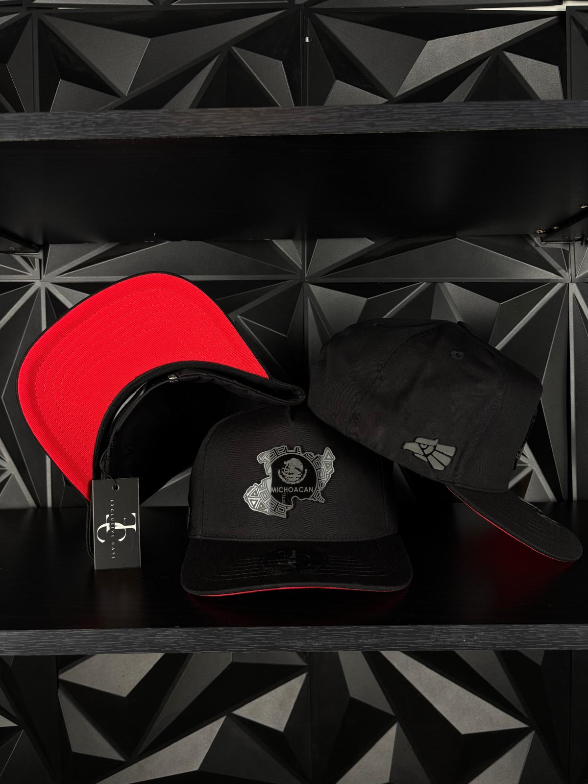 Michoacan México estado SnapBack Hat-Black/Red Visor Cotton Cap