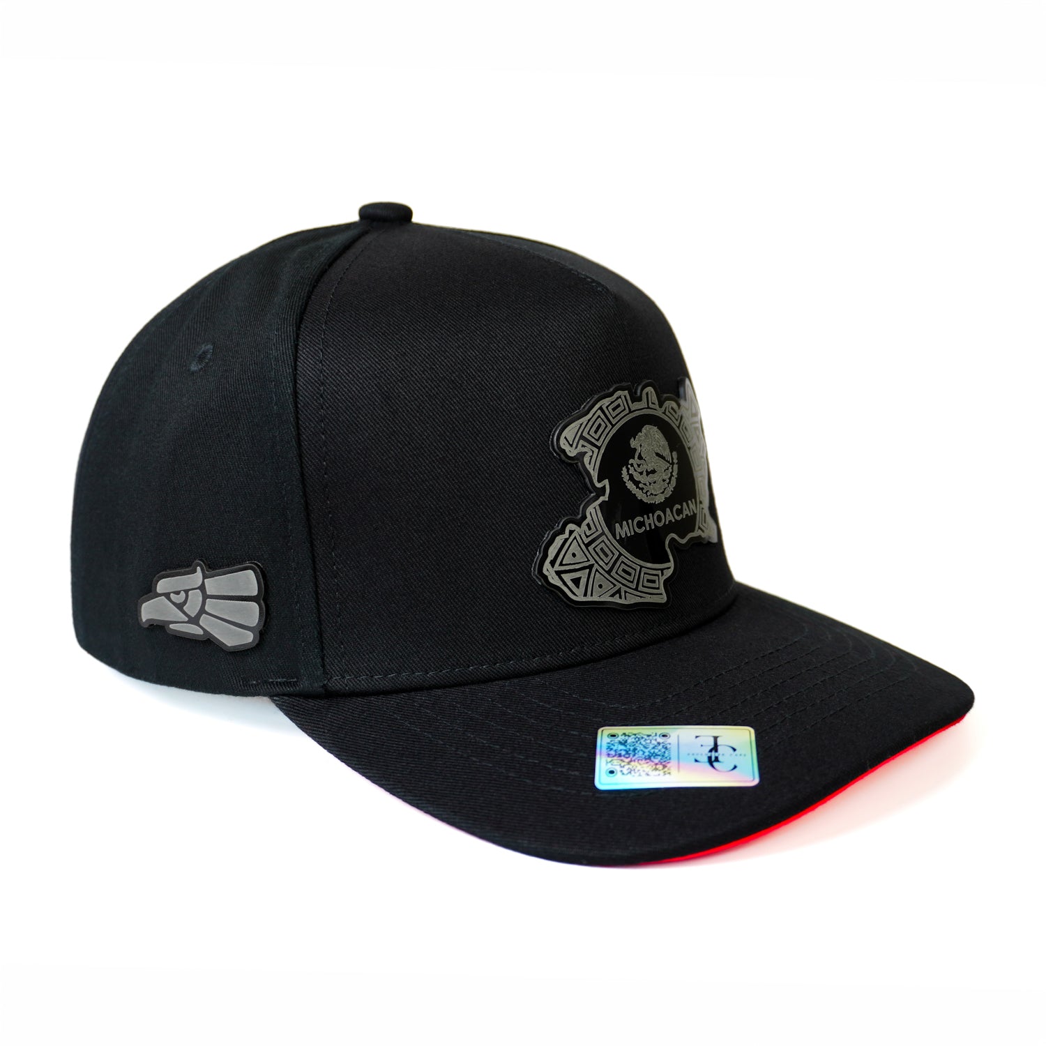 Michoacán Snapback — Negro/Rojo Algodon