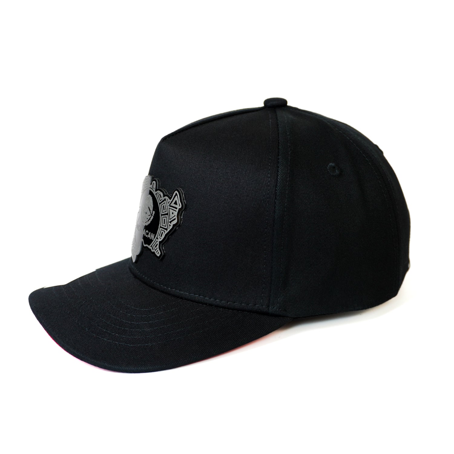 Michoacán Snapback — Negro/Rojo Algodon