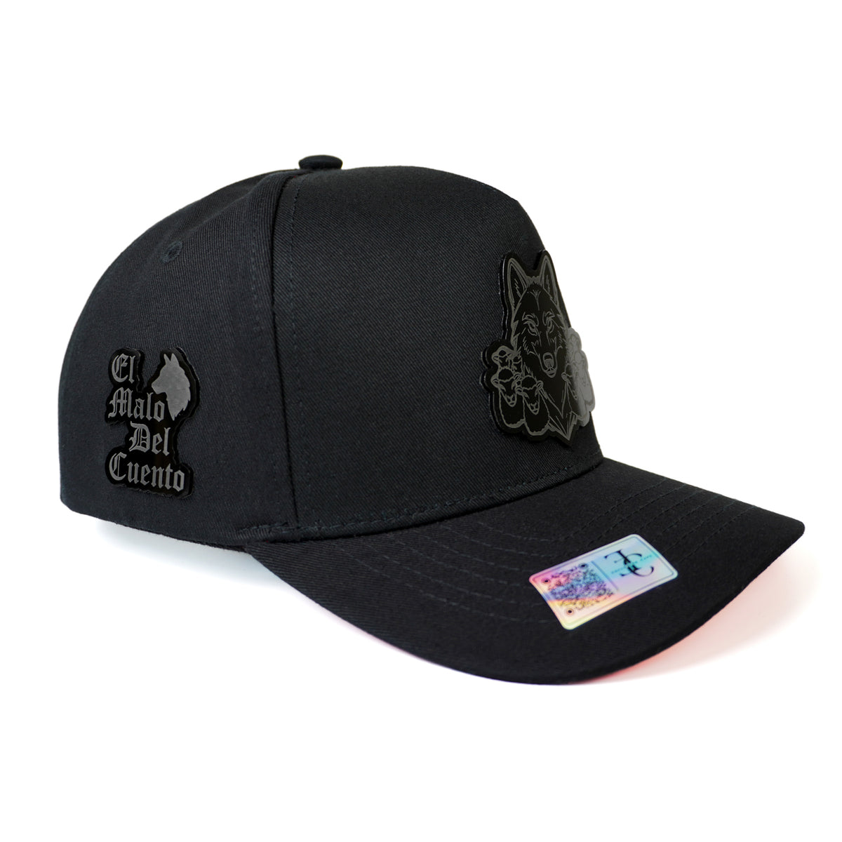 El Malo del Cuento Placa Snapback — Negro/Rojo