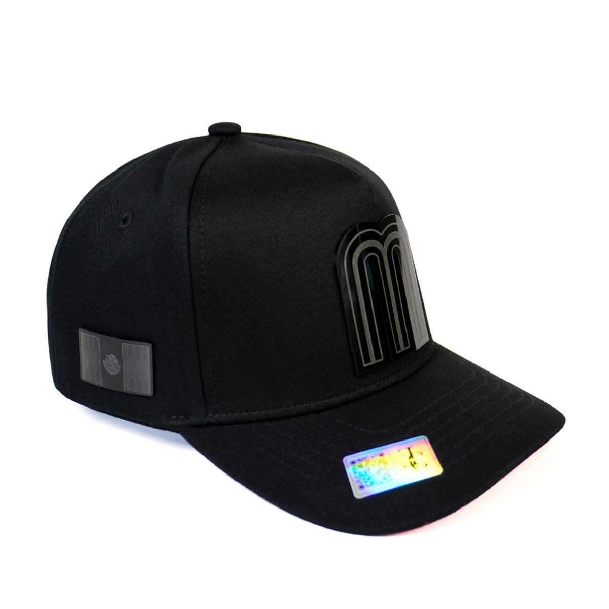 M de México Snapback — Negra/Visera Roja