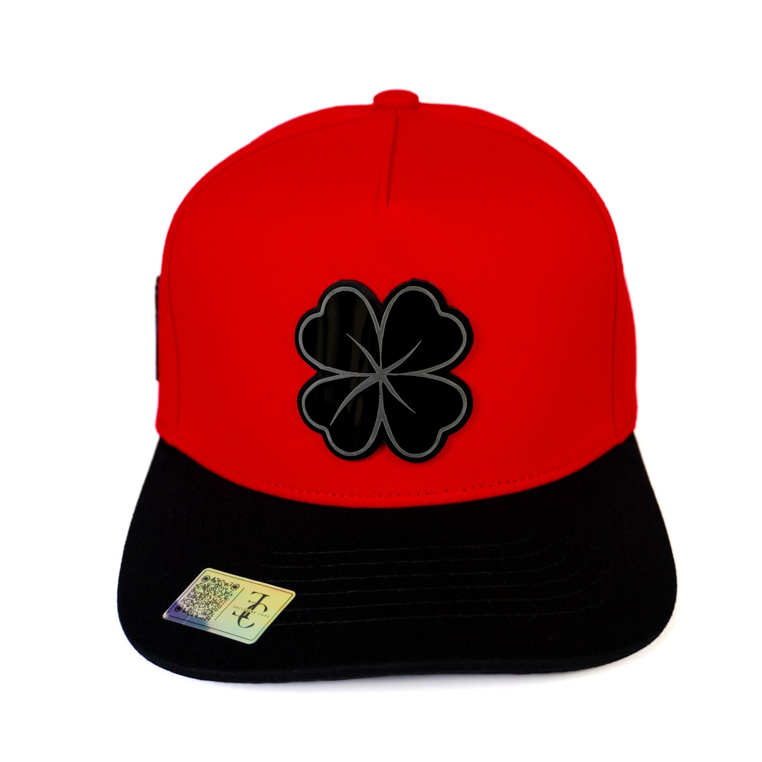 Trébol Placa Snapback — Rojo/Negro