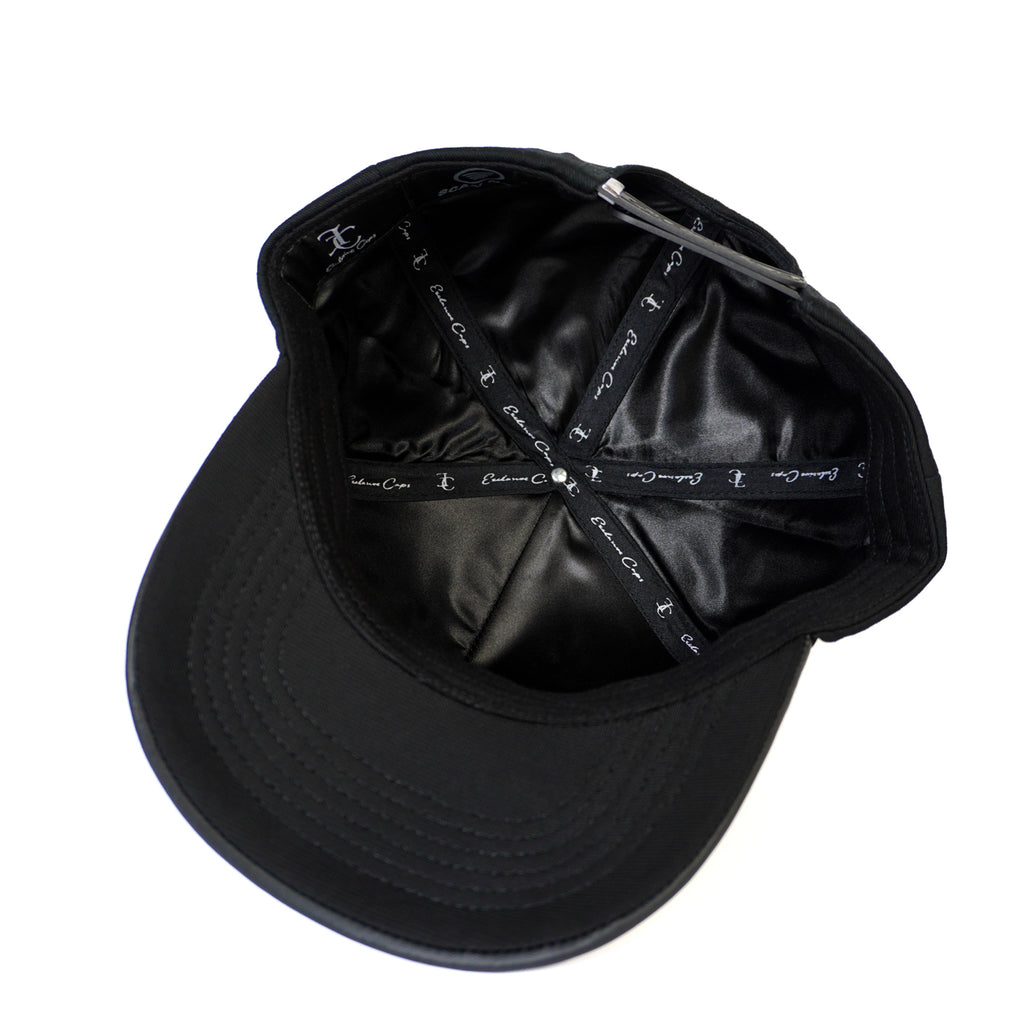 Trebol plate SnapBack hat-Black/leather