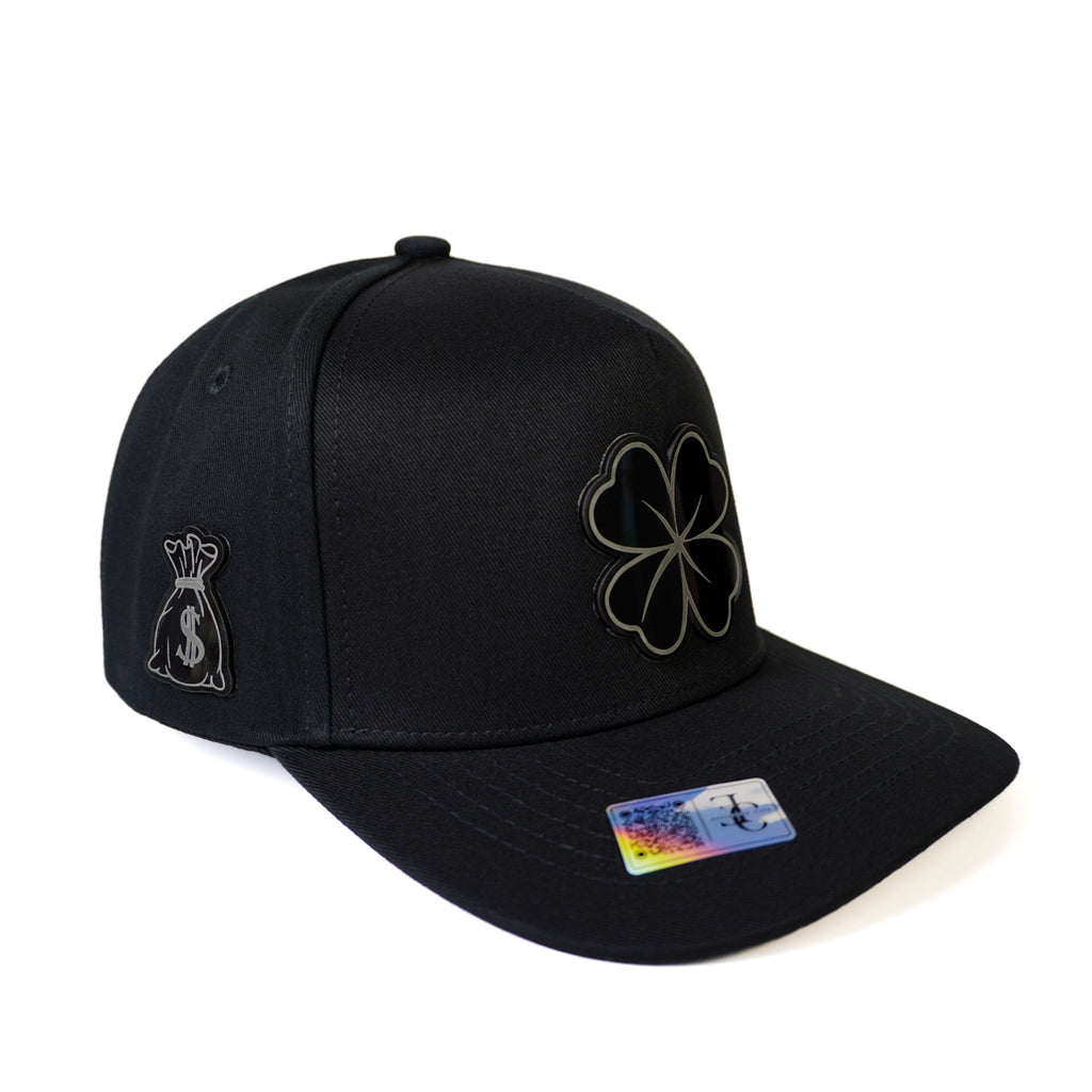 Trébol Placa Snapback — Negra