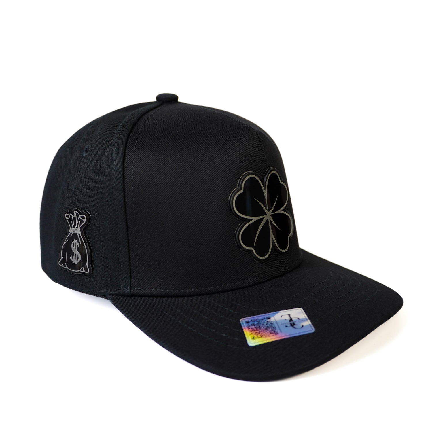 Trébol Placa Snapback — Negra