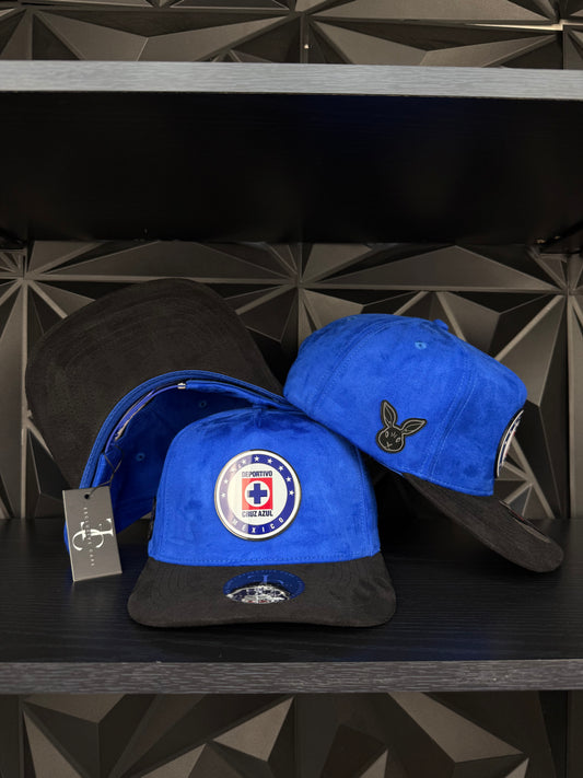 Cruz azul SnapBack hat-Blue/Black Suede