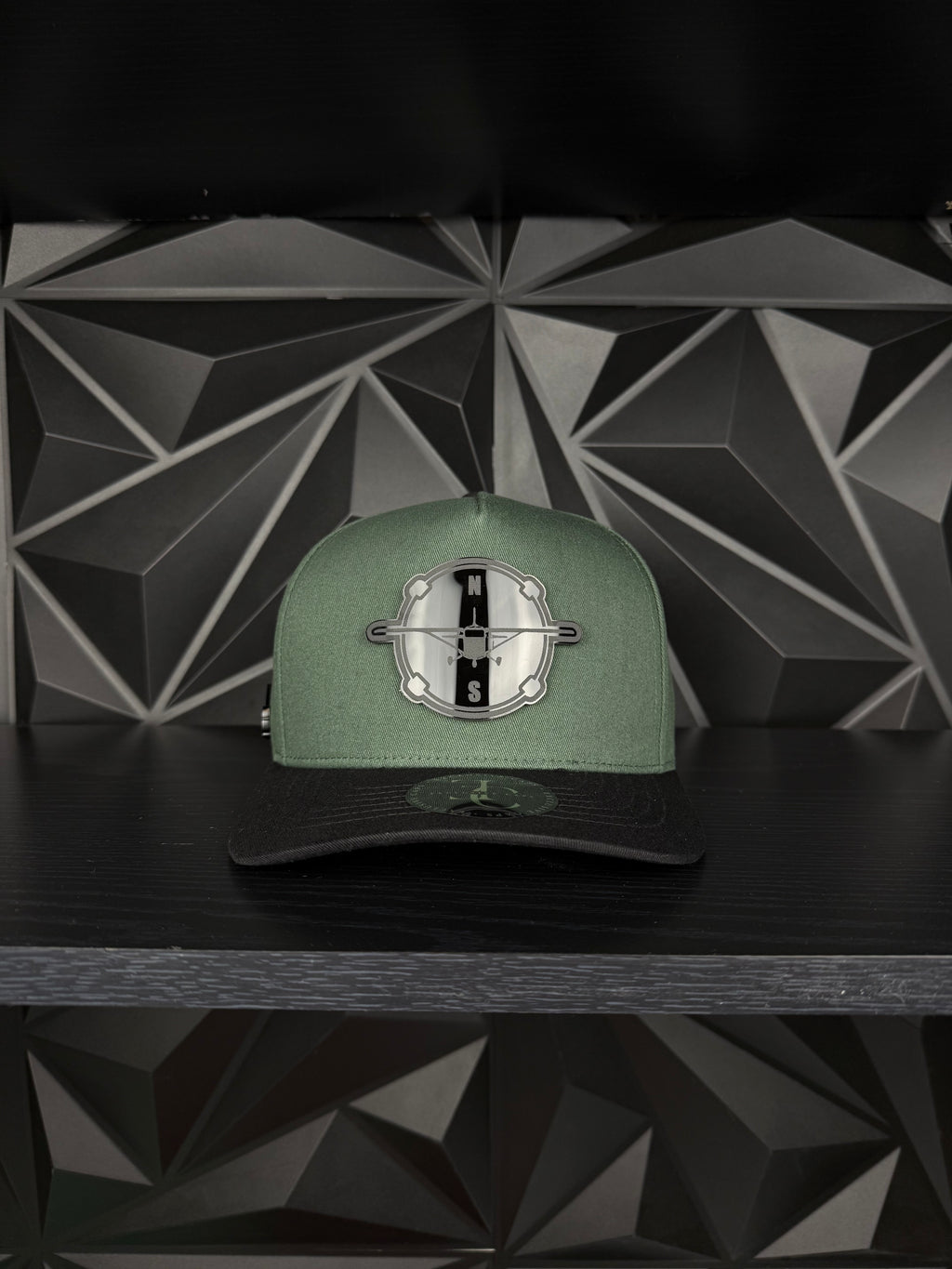 Compass Plane SnapBack Gorra-Verde/Negra