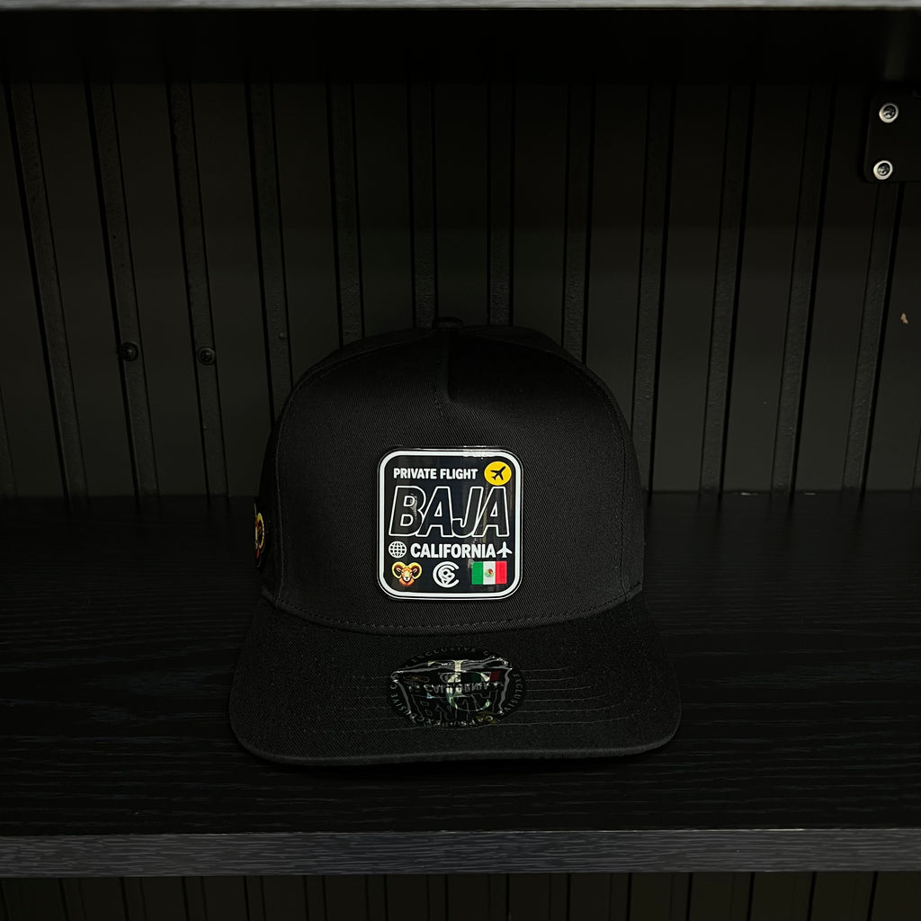 Exclusive Baja California Private Flight SnapBack Hat - Black/Red Cotton Cap