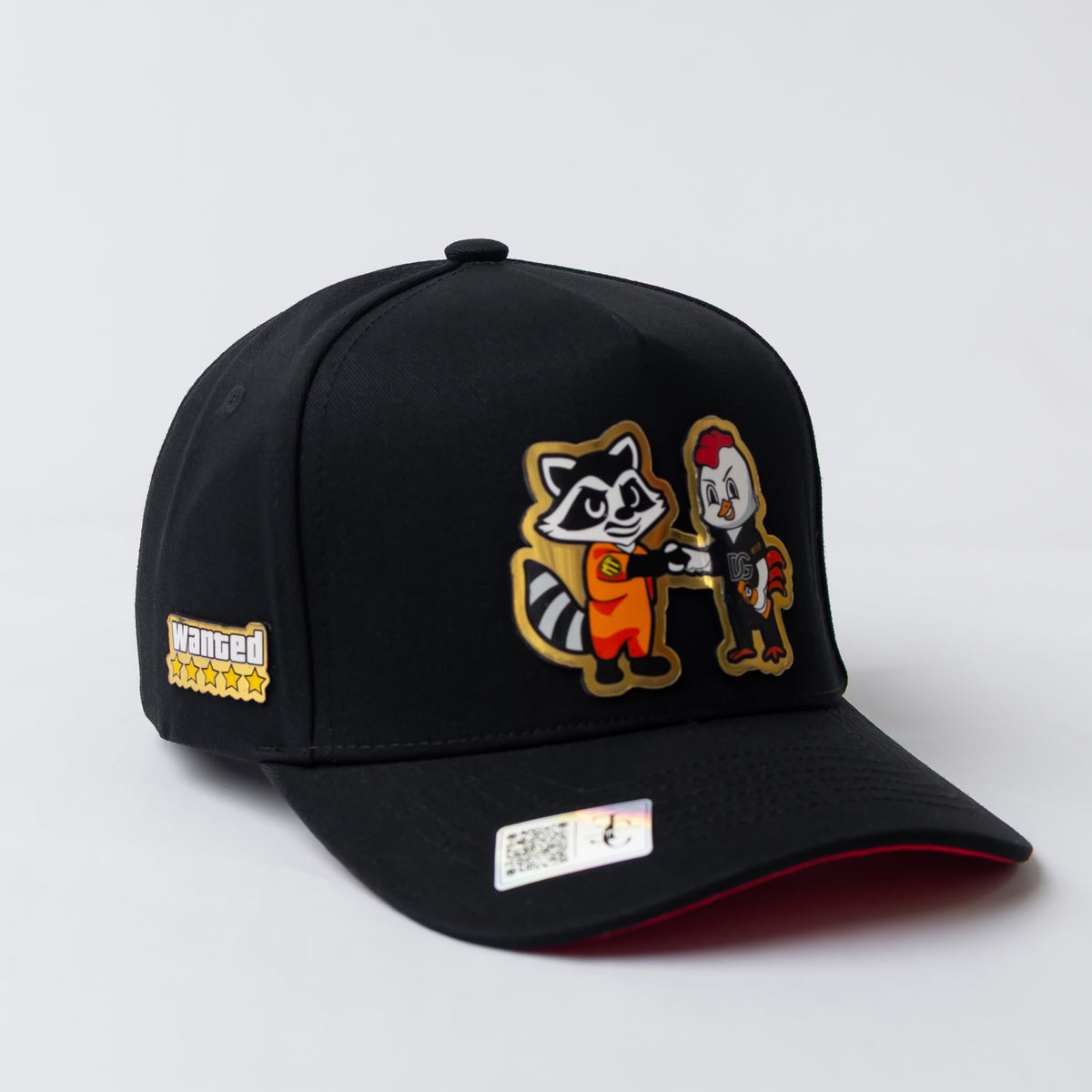 Nini 19-08 Placa Snapback — Negro/Rojo
