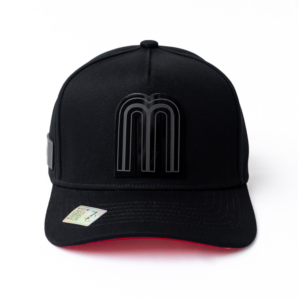 M de México Snapback — Negra/Visera Roja